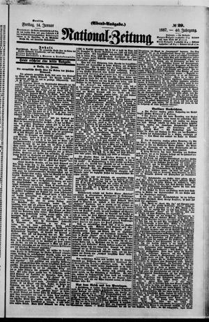 Nationalzeitung vom 14.01.1887