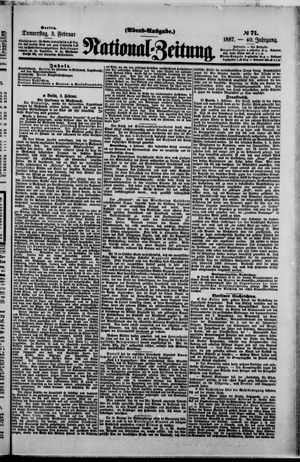 Nationalzeitung vom 03.02.1887