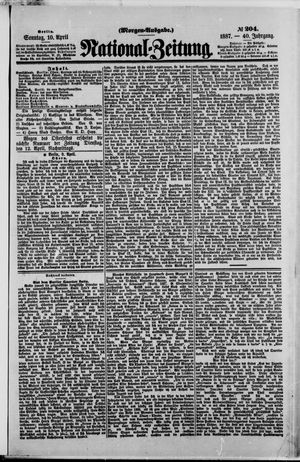 Nationalzeitung vom 10.04.1887