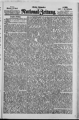 Nationalzeitung vom 25.04.1887