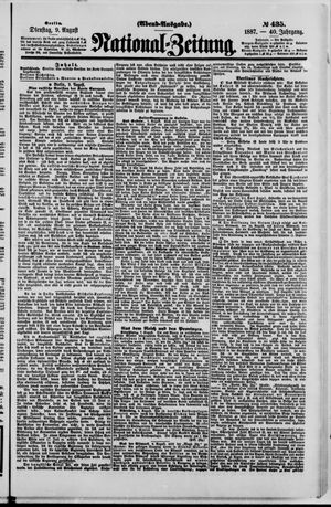 Nationalzeitung vom 09.08.1887