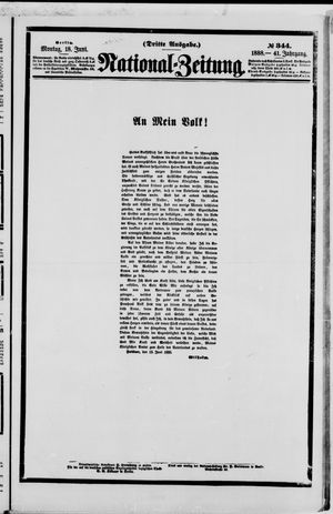 Nationalzeitung vom 18.06.1888