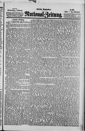 Nationalzeitung vom 07.02.1889