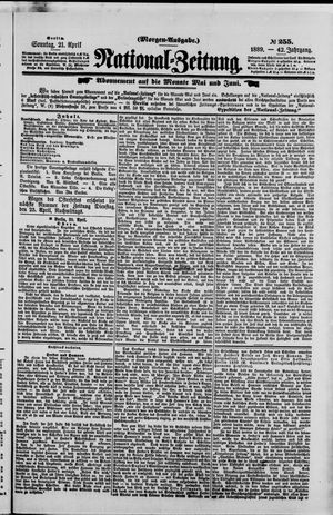 Nationalzeitung vom 21.04.1889
