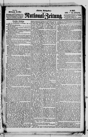 Nationalzeitung vom 22.05.1889