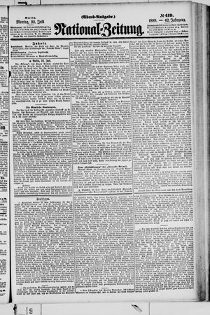 Nationalzeitung vom 22.07.1889