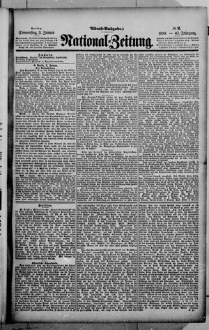 Nationalzeitung vom 02.01.1890
