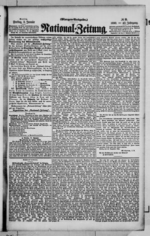 Nationalzeitung vom 03.01.1890
