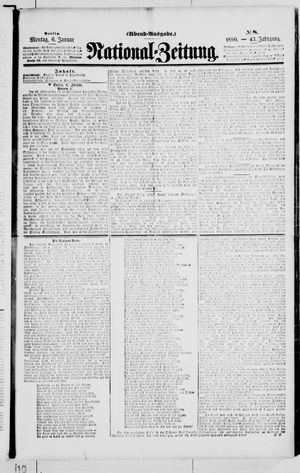 Nationalzeitung vom 06.01.1890