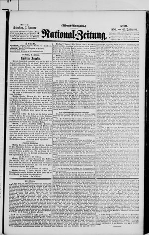 Nationalzeitung vom 07.01.1890