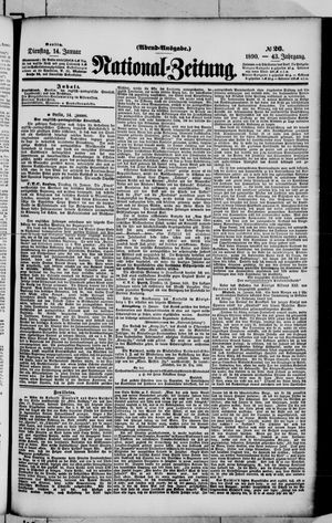 Nationalzeitung vom 14.01.1890
