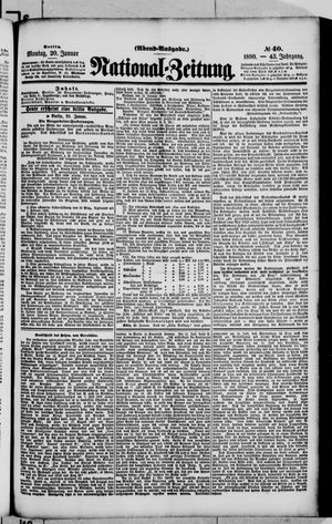 Nationalzeitung on Jan 20, 1890
