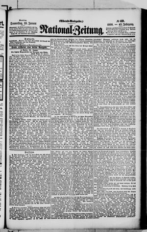 Nationalzeitung vom 23.01.1890