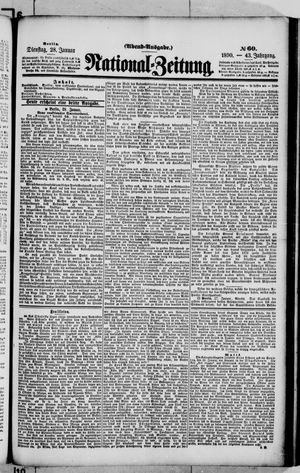 Nationalzeitung vom 28.01.1890