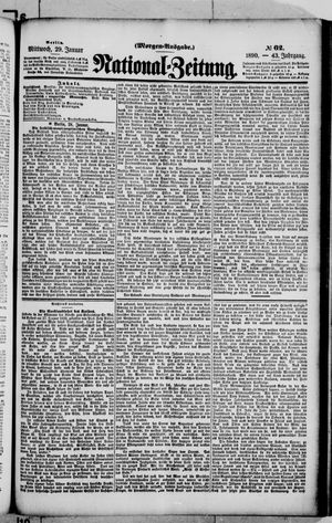 Nationalzeitung vom 29.01.1890