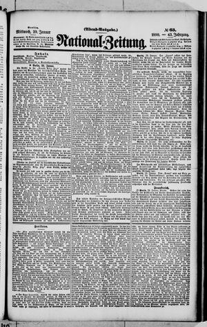 Nationalzeitung vom 29.01.1890
