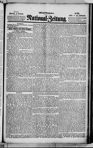 Nationalzeitung on Feb 3, 1890