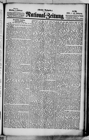 Nationalzeitung on Feb 3, 1890