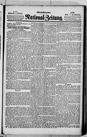 Nationalzeitung vom 05.02.1890