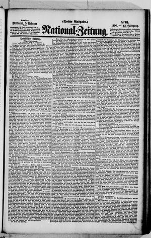 Nationalzeitung vom 05.02.1890