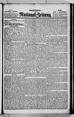 Nationalzeitung vom 06.02.1890