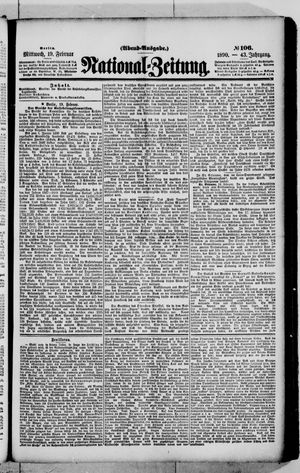 Nationalzeitung vom 19.02.1890