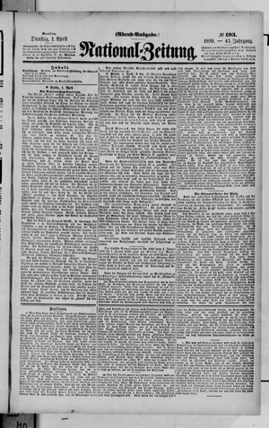 Nationalzeitung vom 01.04.1890