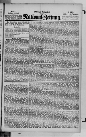 Nationalzeitung vom 04.04.1890