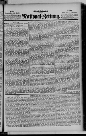 Nationalzeitung vom 24.04.1890