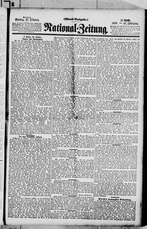 Nationalzeitung vom 27.10.1890