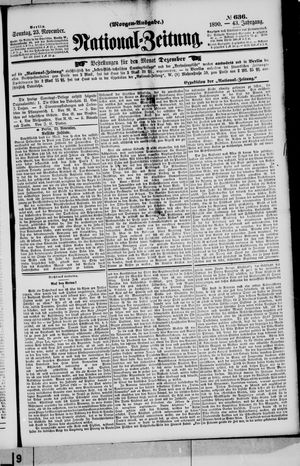National-Zeitung vom 23.11.1890