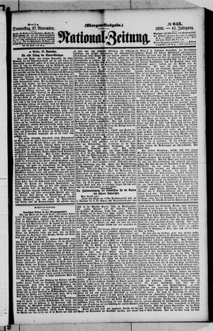 National-Zeitung vom 27.11.1890