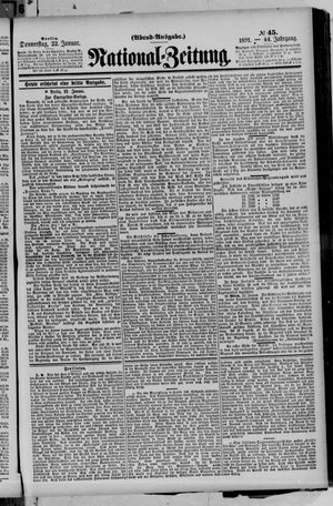 Nationalzeitung on Jan 22, 1891