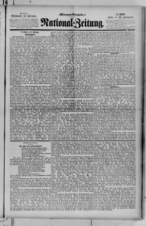 Nationalzeitung on Feb 18, 1891