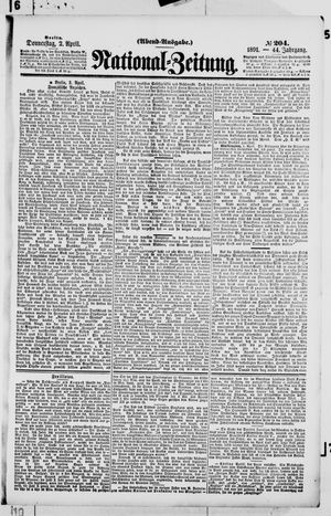 Nationalzeitung vom 02.04.1891