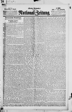 Nationalzeitung on Apr 9, 1891