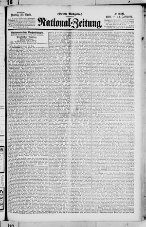 Nationalzeitung vom 20.04.1891