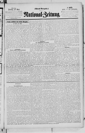 Nationalzeitung on May 29, 1891