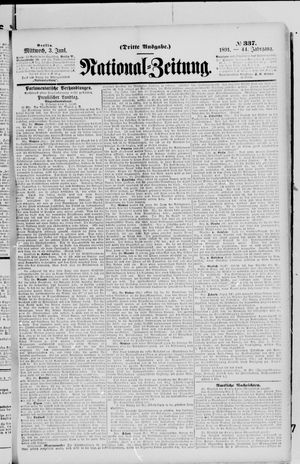 Nationalzeitung vom 03.06.1891