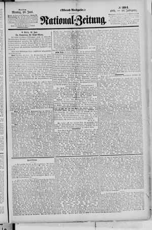 Nationalzeitung on Jun 29, 1891