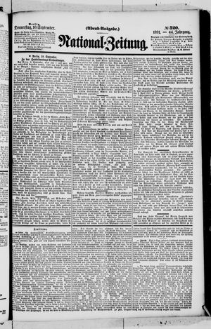 National-Zeitung vom 10.09.1891