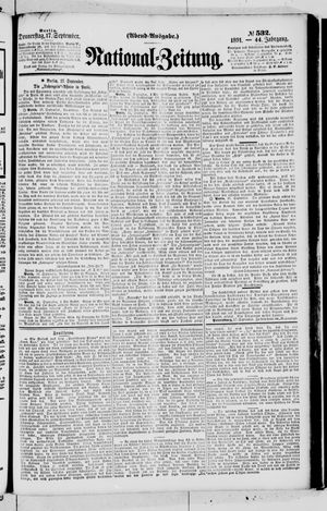 National-Zeitung vom 17.09.1891