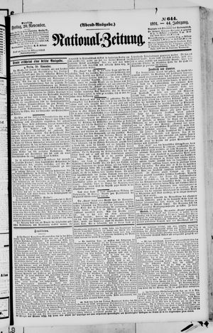 National-Zeitung vom 20.11.1891