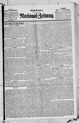 National-Zeitung on Nov 23, 1891