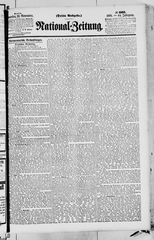 National-Zeitung vom 26.11.1891
