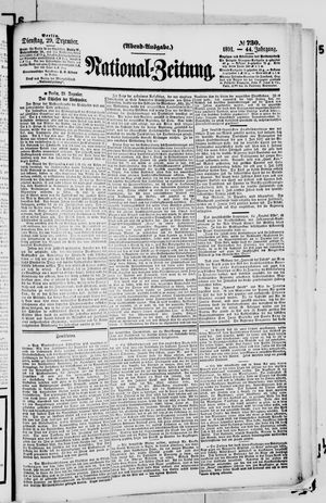 National-Zeitung vom 29.12.1891
