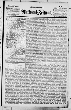 Nationalzeitung vom 03.01.1892