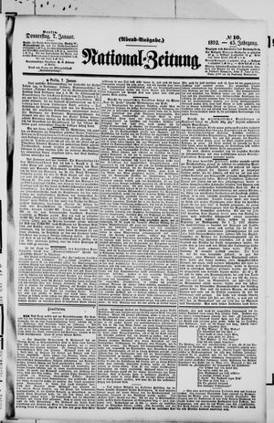 Nationalzeitung on Jan 7, 1892