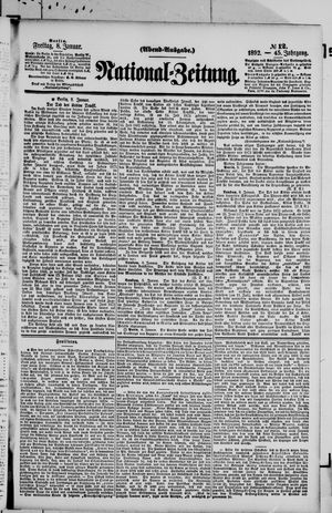 Nationalzeitung vom 08.01.1892