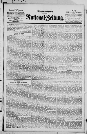 Nationalzeitung on Jan 10, 1892